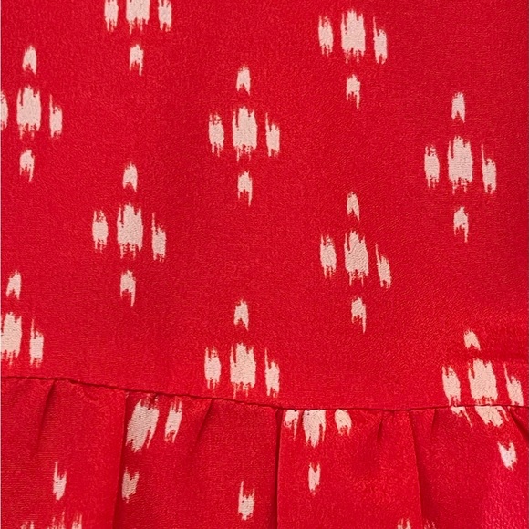 J. CREW RED & WHITE PRINT MINI DRESS SZ 14 - Picture 7 of 8